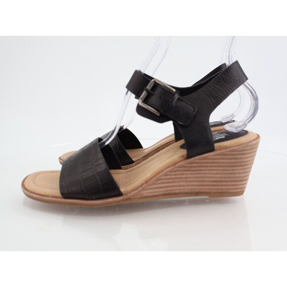 Sofft Garin Sandals Womens Size 9M Black Croc Leather Wedge Slingback - Picture 4 of 13